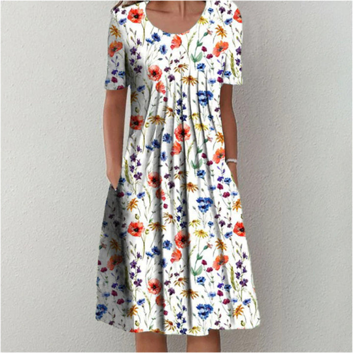 ELEANOR - CASUAL FLORAL DRESS WITH TUMMY COVERING