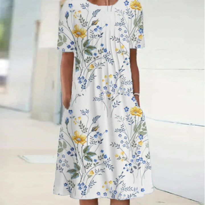 ELEANOR - CASUAL FLORAL DRESS WITH TUMMY COVERING