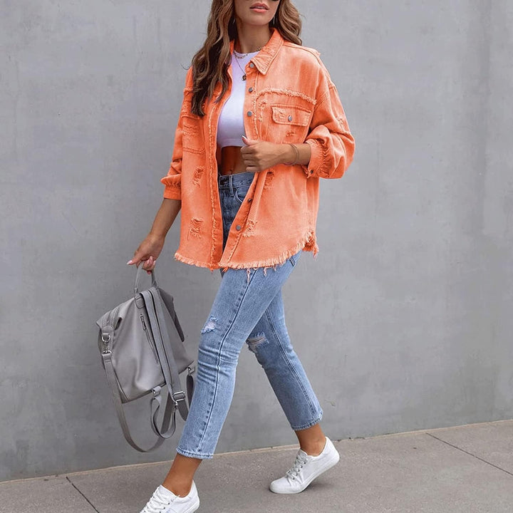 SARAH ™ | RIPPED OVERSIZED DENIM JACKET