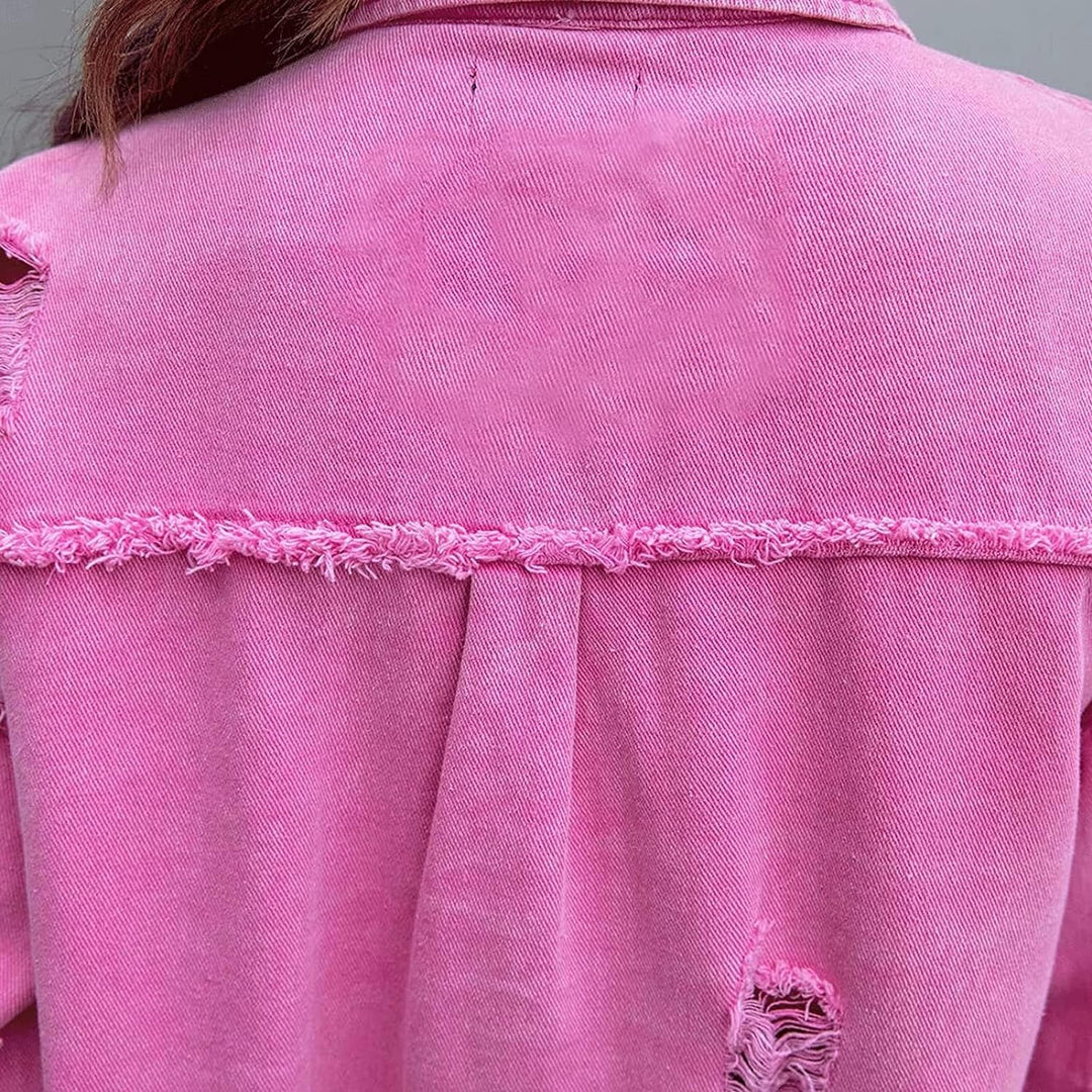 SARAH ™ | RIPPED OVERSIZED DENIM JACKET