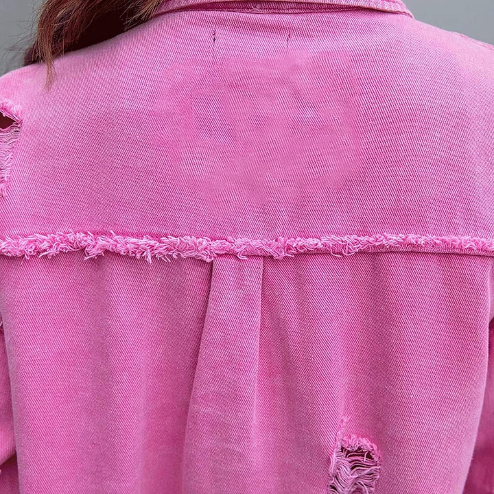 SARAH ™ | RIPPED OVERSIZED DENIM JACKET