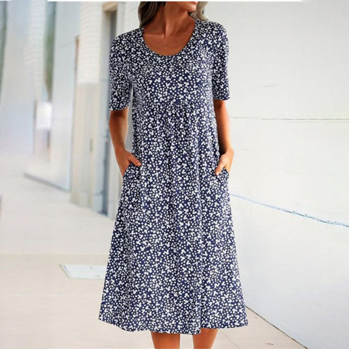 ELEANOR - CASUAL FLORAL DRESS WITH TUMMY COVERING