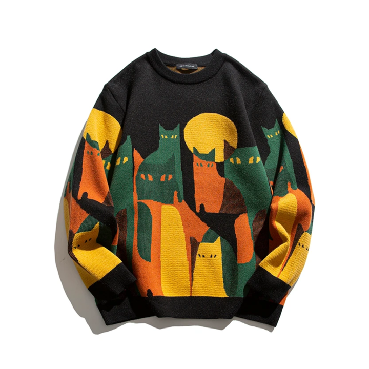 CATHY - MOONLIGHT CATS SWEATER