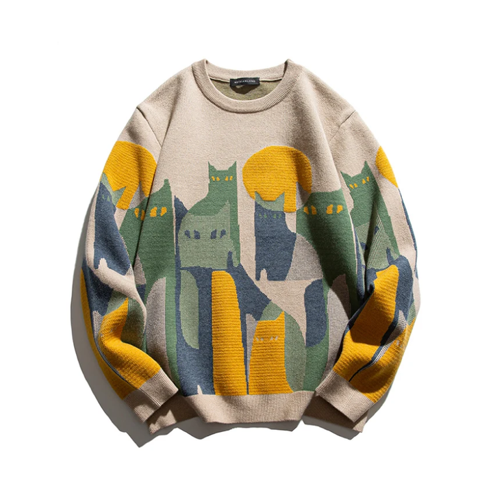 CATHY - MOONLIGHT CATS SWEATER