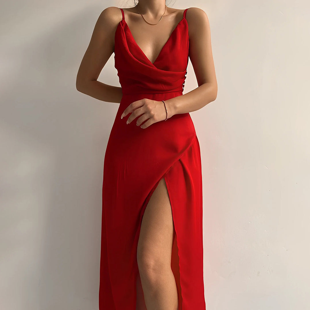 FINLEY™ - SOPHISTICATED MAXI SLITS DRESS WITH BELLY HIDER