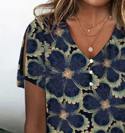 LEANDRA  - VINTAGE FLORAL PRINT BLOUSE