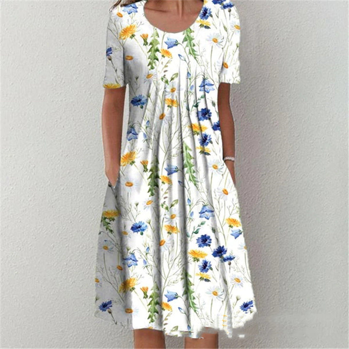 ELEANOR - CASUAL FLORAL DRESS WITH TUMMY COVERING