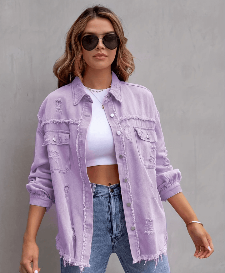 SARAH ™ | RIPPED OVERSIZED DENIM JACKET